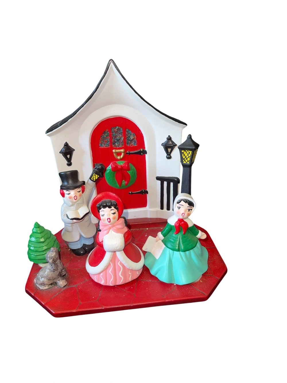 Vintage holland mold carollers with church